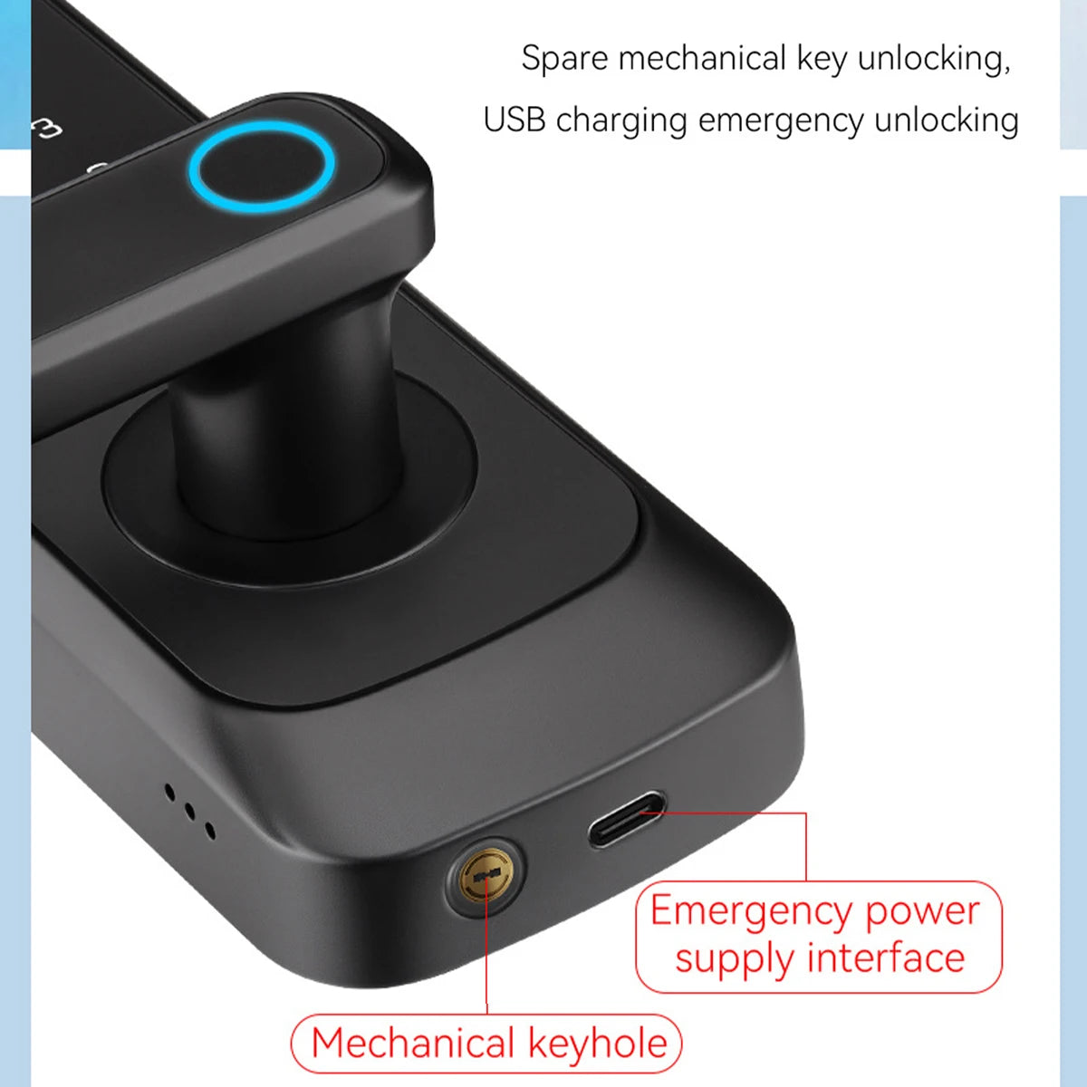 Keypad Door Lock With Handle Fingerprint Door Lock Smart Doorbell Cat eye Peephole Camera Tuya Wifi App Door Locks For Bedrooms