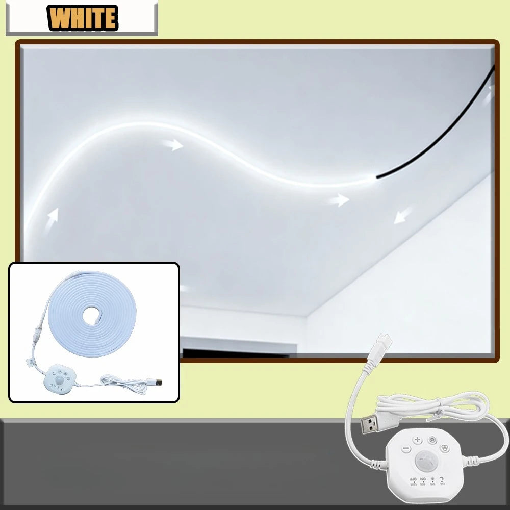 Running Water Flow Chasing LED Strip Lights 5V Motion Sensor Stairs Night Light for Room Corridor Ceiling Room Decor