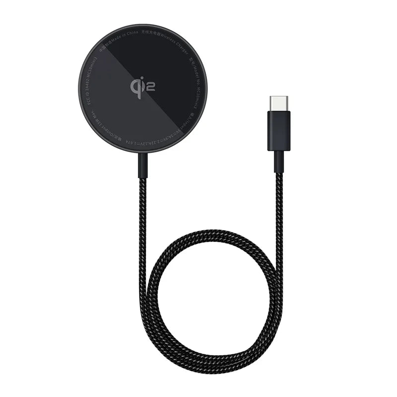 15W Fast Wireless Charger for iPhone 16-13 - MagSafe Compatible Pad Black Tidesmit