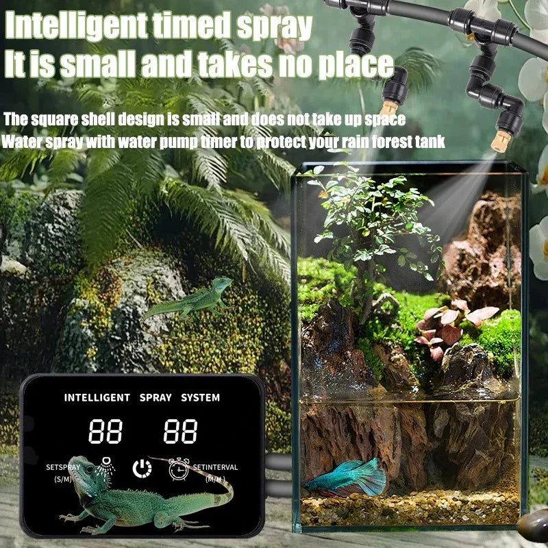 Intelligent Reptile Spray Irrigation Timer System Mist Rainforest Terrariums Automatic Spray Misting Plant Watering System Kit