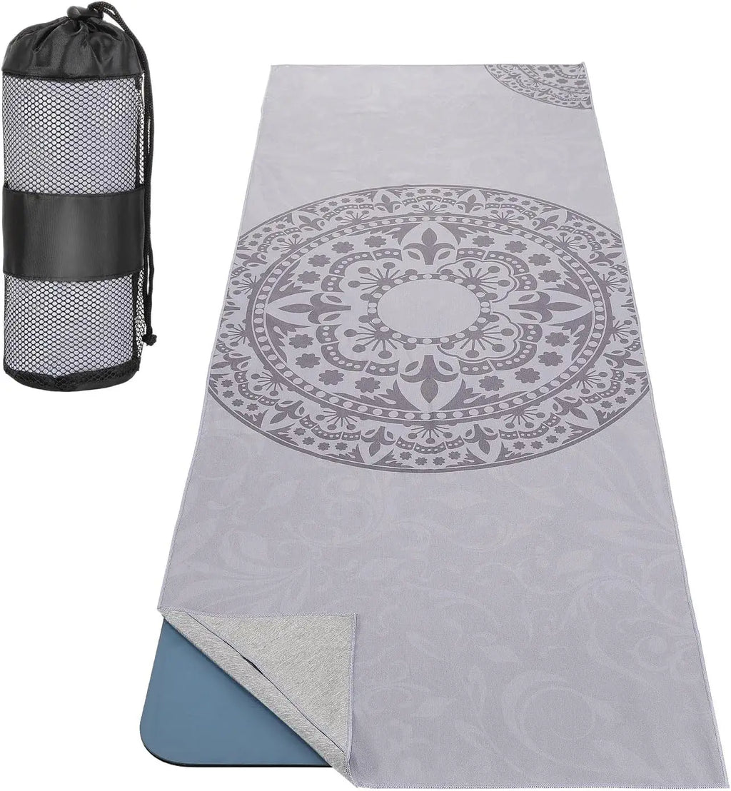 MoKo Yoga Towel Non Slip Hot Yoga Mat Yoga Blanket Printing Pattern Quick Dry with Corner Pocket for Bikram Pilates Gym Workout