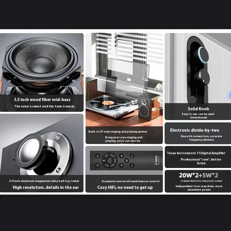 FiiO SA1 Active Speaker Desktop Bluetooth Speaker HIFI Sound Quality 31 Segment High-precision Lossless Customize PEQ LDAC APP