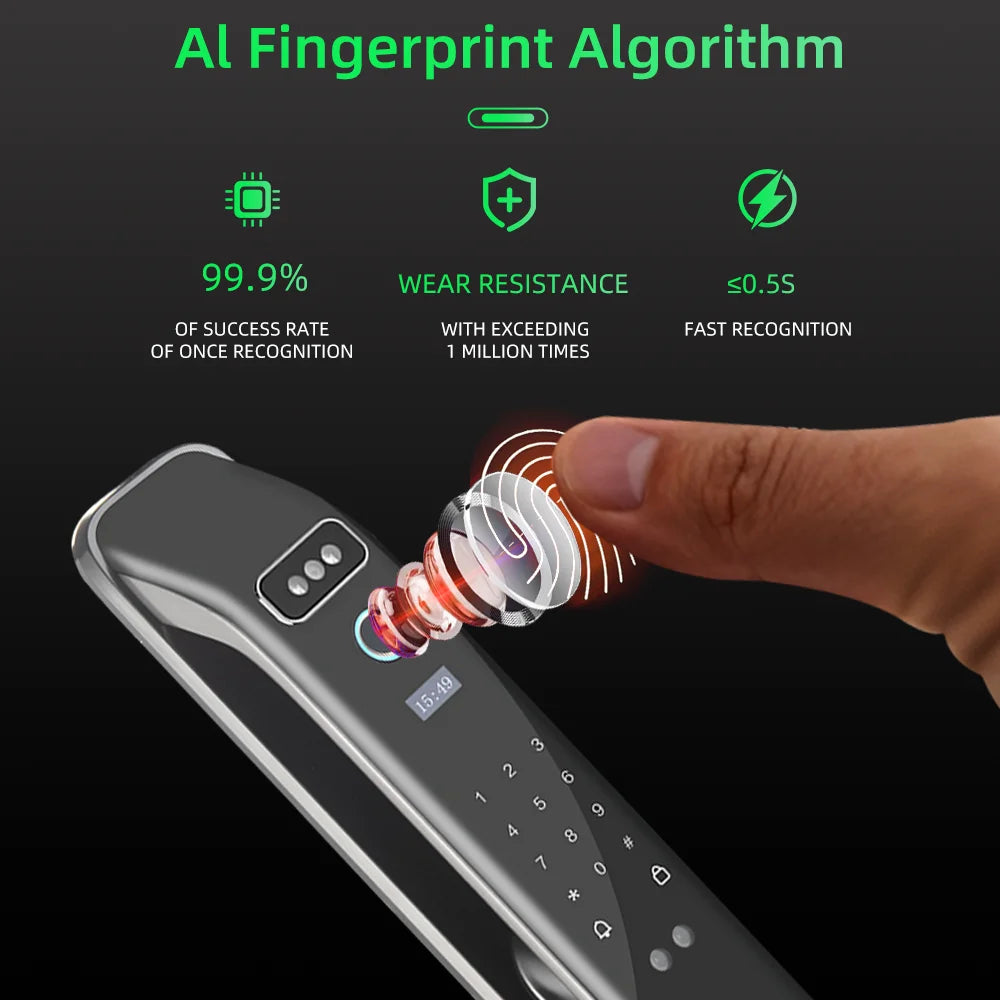 3D Face Recognition Smart LOCK Unlock Digital Door Lock With Camera FIngerprint Password Unlock Keyless Electronic Door Lock