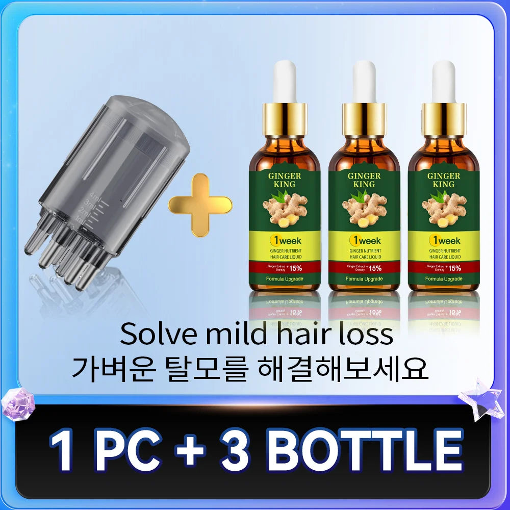 Scalp Applicator Comb for Hair Oil - Precise Scalp Massager Tool Massage Cushion 1PC with 3bottles Tidesmit