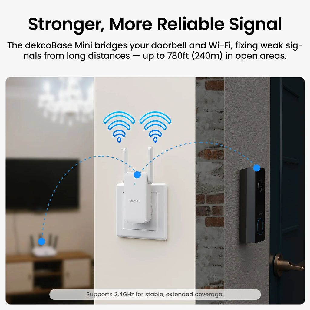 Dekco 3MP WiFi Doorbell 5000 mAh Battery Wireless Video Intercom AI Human Detection 2-way Audio Smart Door Bell Support Alexa