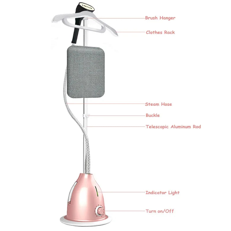 Tidesmit 2000W powerful garment steamer with fabric brush and hanging rack for efficient home laundry clothes care.