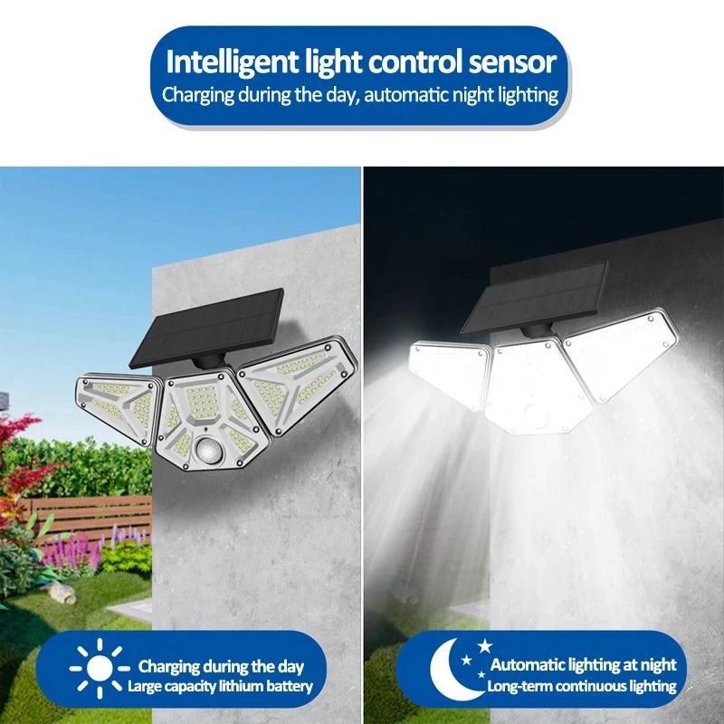 1/2Pcs Solar Outdoor Lights, 113 LED Security Lights With Remote Control, 270 Degree Angle Adjusted, Outdoor IP65 Waterproof, 3 Lighting Modes, 1.5W Solar Panel, PIR Human Detect, Garden Yard Solar Wall Lights