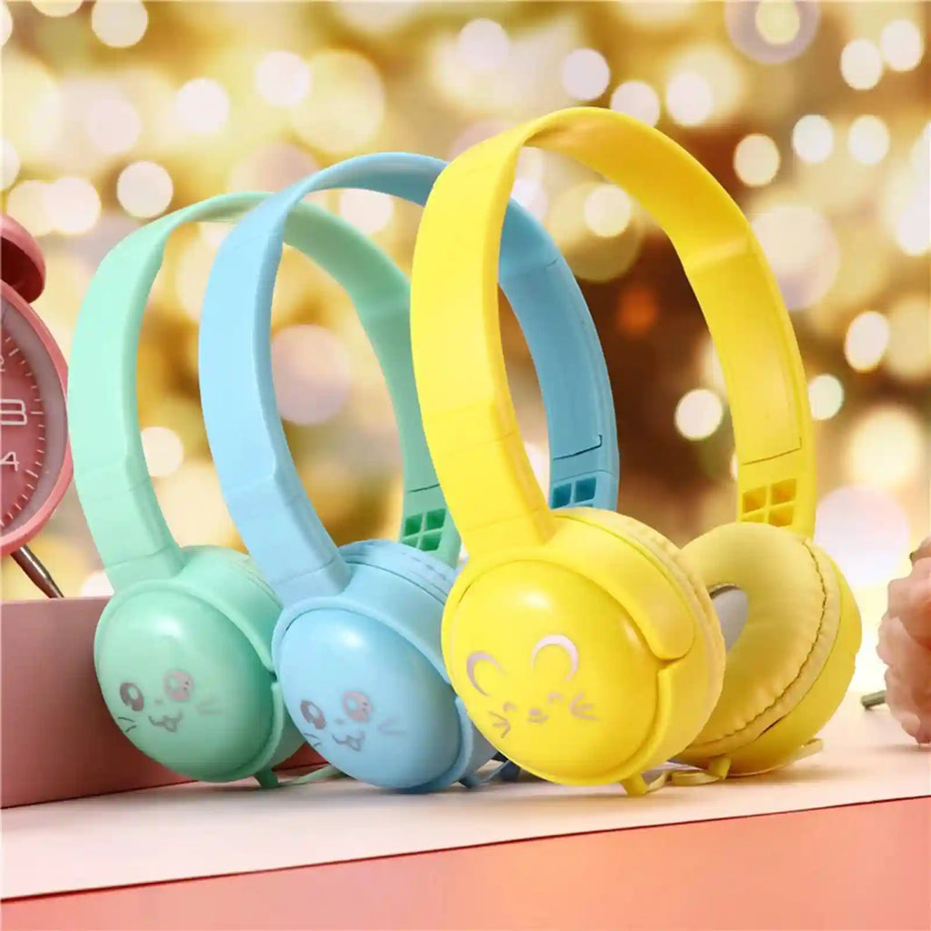 Wired Over-Ear Headphones for Kids with Mic, Adjustable Fit, Blue Tidesmit