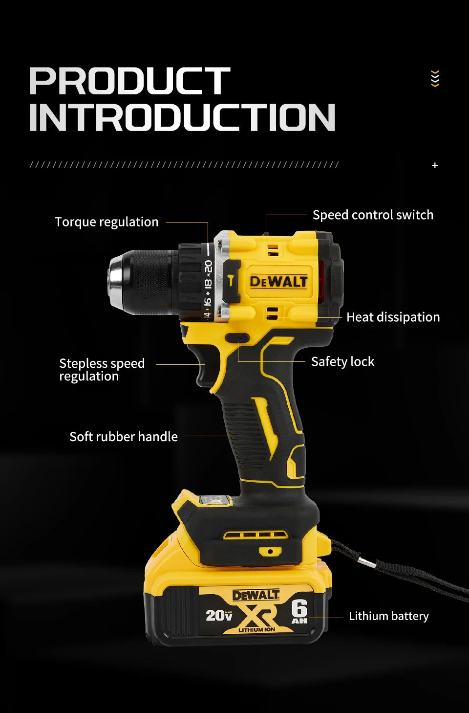 DeWalt DCD805 20V Brushless Chave De Fenda, Broca Compacta ou Ferramentas Driver Bateria Chave De Impacto, Ferramenta Elétrica
