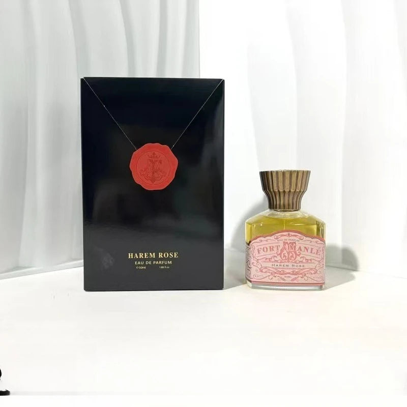 Tidesmit 50ml long-lasting oriental woody perfume spray with cognac, peach, and amber notes for women and men.