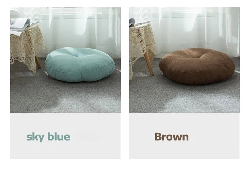 Round Shape Linen Seat Cushion Silk Cotton Core Tatami Cushion Pillow Home Decoration Soft Car Sofa Cushion Flax Round Sitting