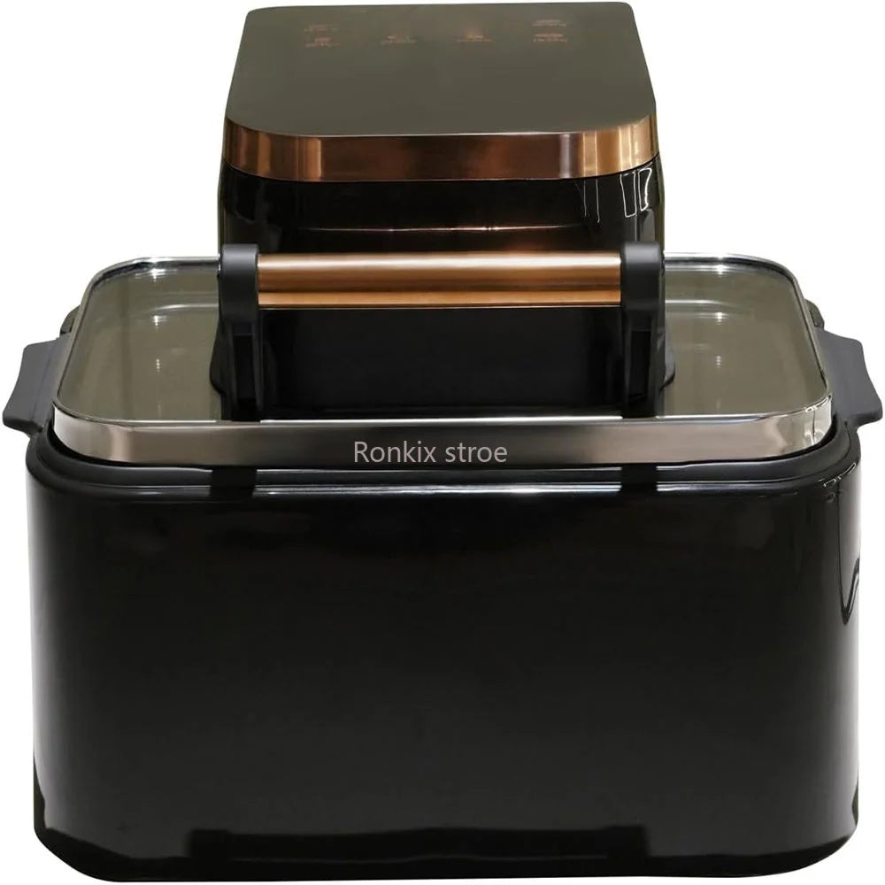 OEM Stainless Steel Square Intelligent Air-Fusion Air Fryer 8.1-10L Digital Control Non-Stick Energy-Saving Class Energy
