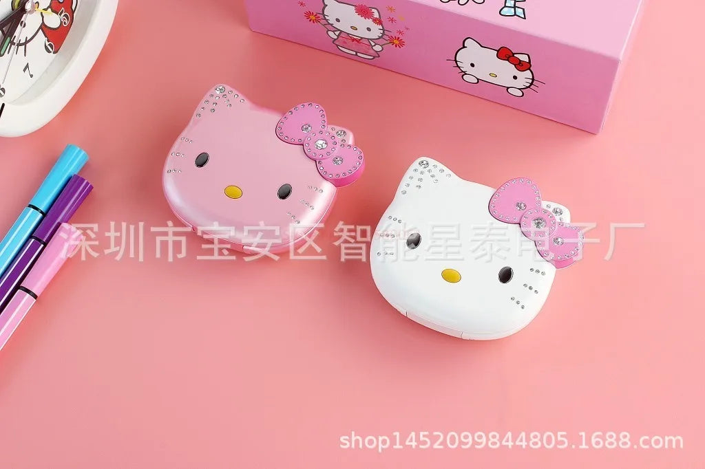 2024 Sanrio Hello Kitty Flip Phone Kawaii K688 Cartoon Taiml Cute Mini Phone Birthday Fashion Gift Toys Christmas For Anime Fans