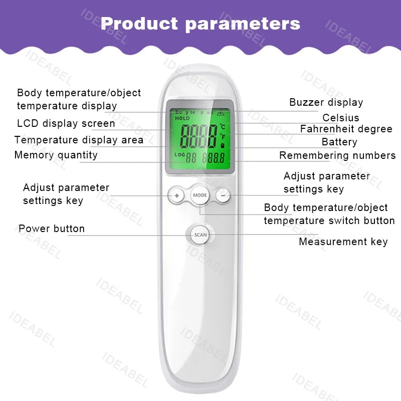 New LED Wrist Blood Pressure Monitor English Voice Broadcast Sphygmomanometer Tonometer BP Monitor Forehead Digital Thermometer