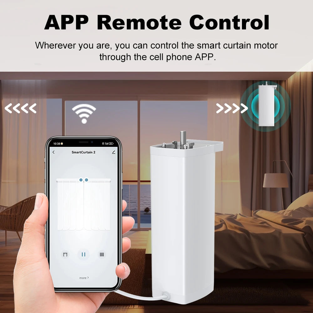 Smart Curtain Motor WiFi Zigbee Silent Electric Track - Tidesmit Tidesmit