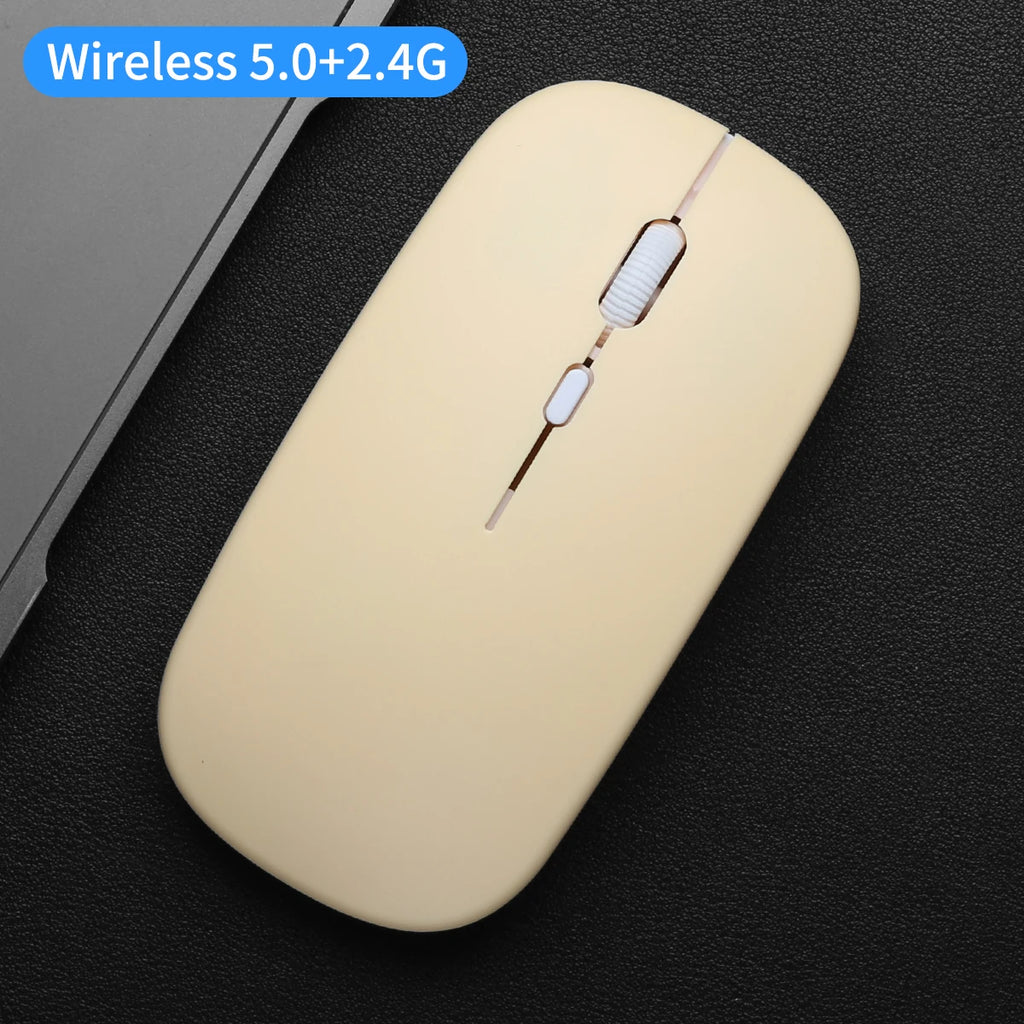 Wireless Mouse with 2.4G Bluetooth-compatible Dual Modes, 1600 DPI Adjustable, Silent Clicking, Portable Ergonomic Laptop Mouse
