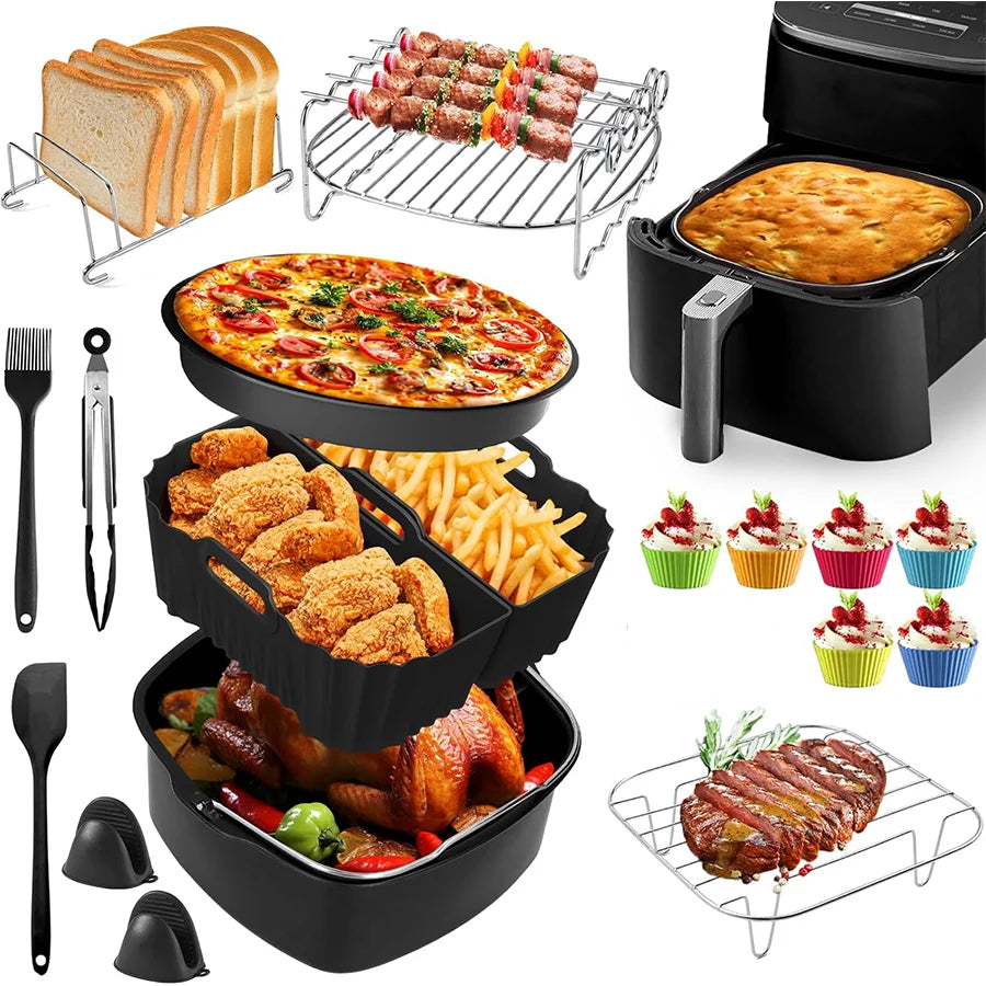 Air Fryer Accessories for COSORI 5.5L/6L/6.2L/6.4L, for Ninja AF180EU 6.2L Air Fryer Accessories Grill Rack Air Fryer Accesorios