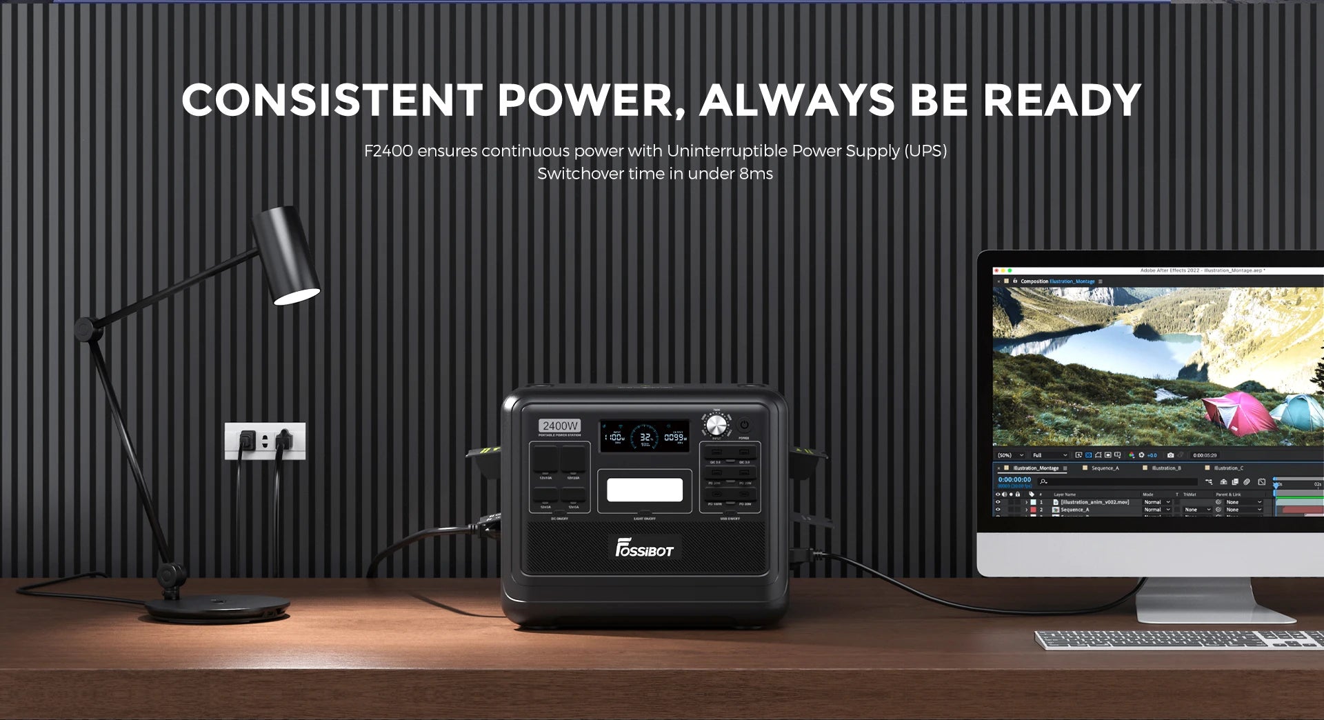 【BestSelling】 F2400 Portable Power Generator 2400W Solar with App Control 230V EU for Outdoor Fishing Camping Portable P