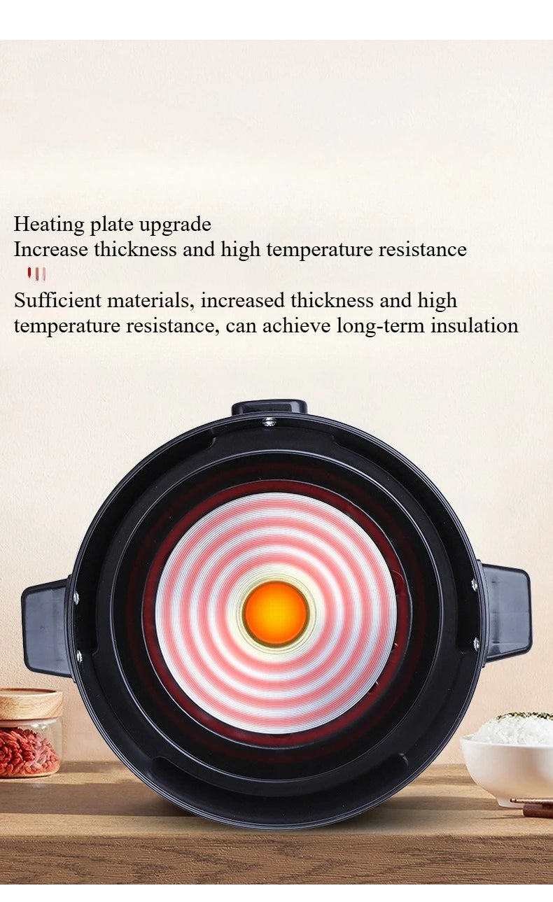 Mini electric rice cooker heating plate with red ring glow under the base