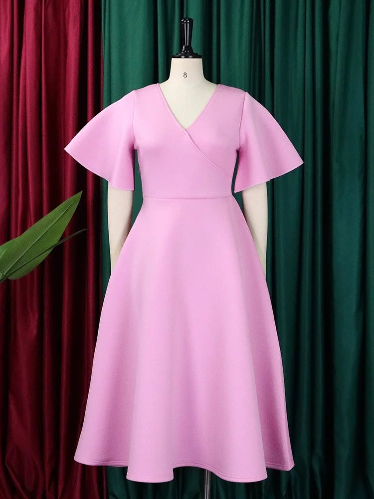 Wmstar Dresses for Women V Neck Elegant Fashion Party Maxi Dress New in Summer Fashion Clothes Wholesale Dropshipping S-3XL
