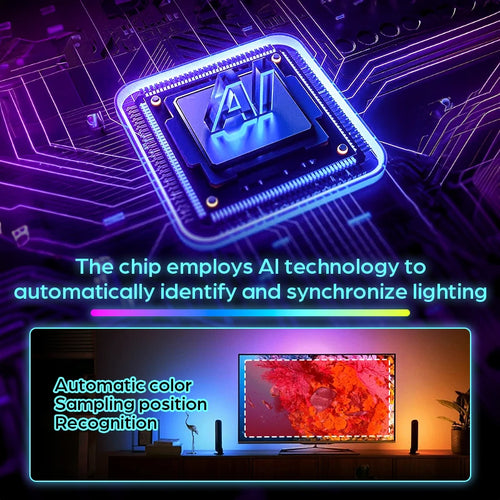 LED backlight controller chip with glowing circuit design for real-time syncing