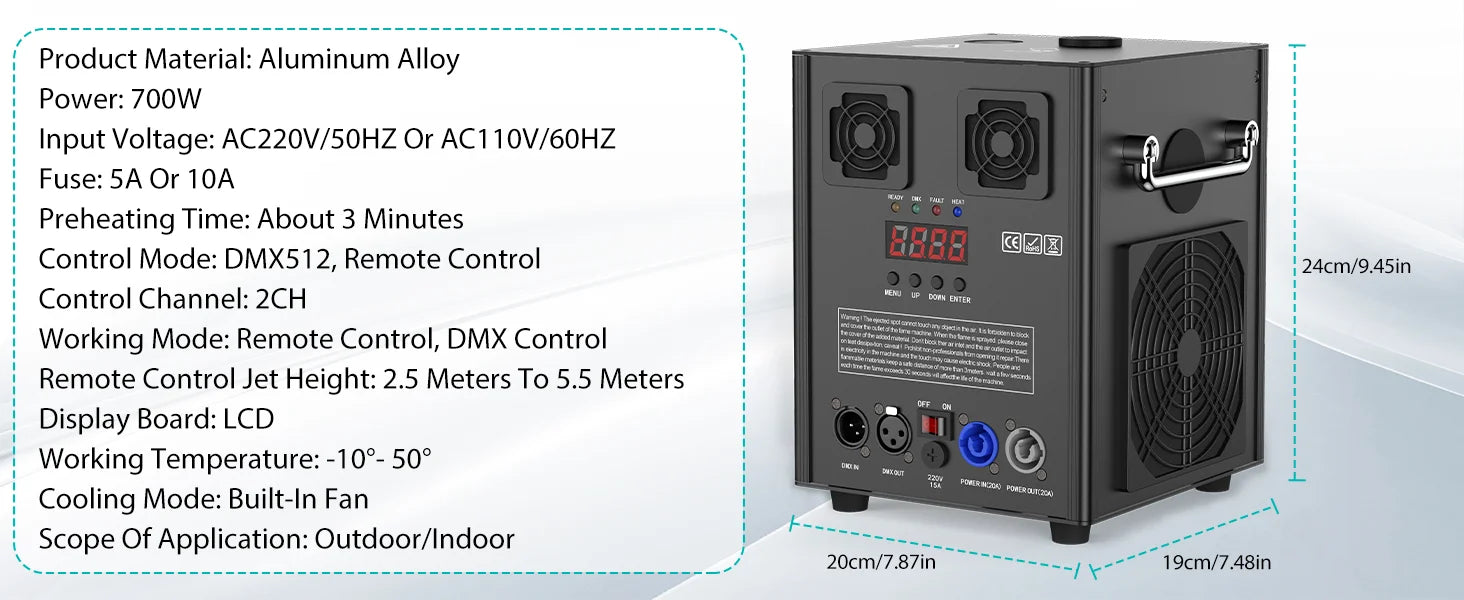 U'King 700W Cold Sparks Machine Indoor/Outdoor Electronic Flower Spraying Machine Fire-work Machine for Wedding Show Party