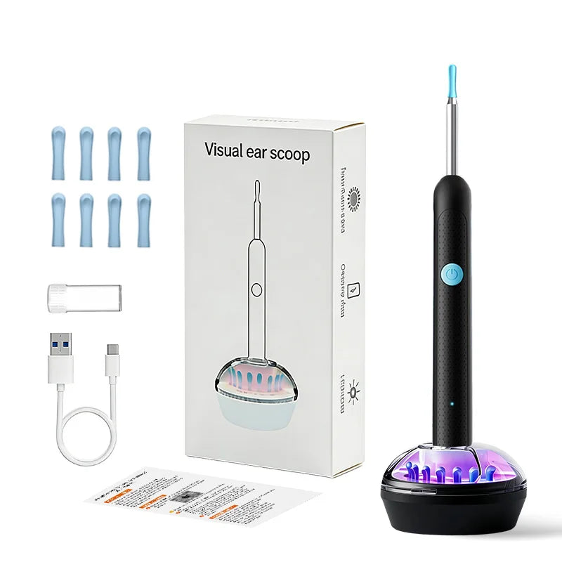 Visual Ear Wax Cleaner Camera - Digital HD Earwax Removal Kit Relaxation Treatment Black Warehouse Tidesmit
