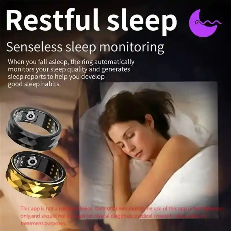 Smart Health Ring - Fitness Tracker with Heart Rate & Sleep Monitoring Tidesmit