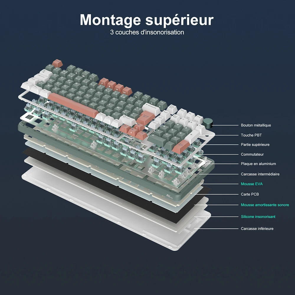 RK ROYAL KLUDGE RK C98 Magnetic Keyboard 0.01mm Rapid Trigg 8000HZ SOCD/Rs 0.125ms RGB Wired Mechanical Esports Gamer Keyboard
