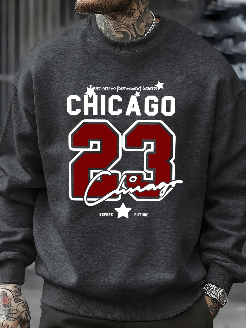 Chicago Number 23 Jersey Prints Male Sweatshirt Trendy Hip Hop Streetwear Crewneck Autumn Clothes Fleece Casual Pullover
