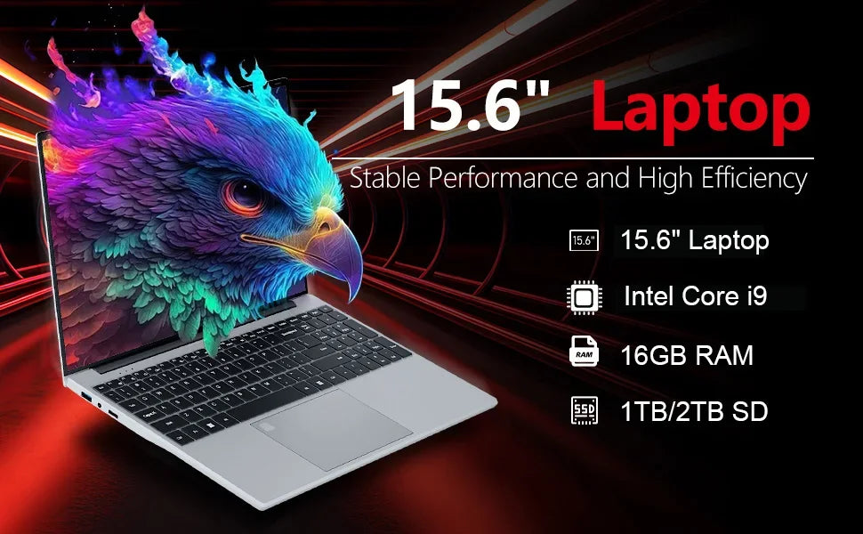 Intel Core i9-9900 Laptop PC Computer Windows 11 16GB RAM 1TB M.2 SSD Notebook Backlight Fingerprint Office Study Gaming Laptops