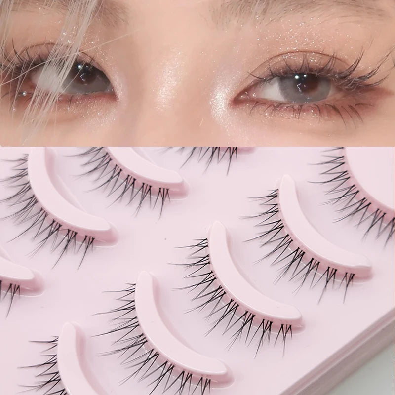 Anime Manga False Eyelashes - Natural Wispy Faux Lashes - 5 Pairs Set False Eyelashes Tidesmit