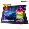 XAITH UCKY 16-inch 2K Portable Monitor, 2560×1600, 500 Nits, 120% sRGB, 165Hz HDR, HDMI & USB-C Travel External Display for Lapt