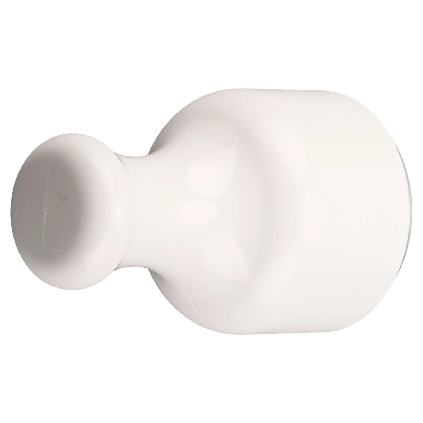 A smooth, white, ergonomic ice facial roller with a rounded handle and a cylindrical cooling massage head.