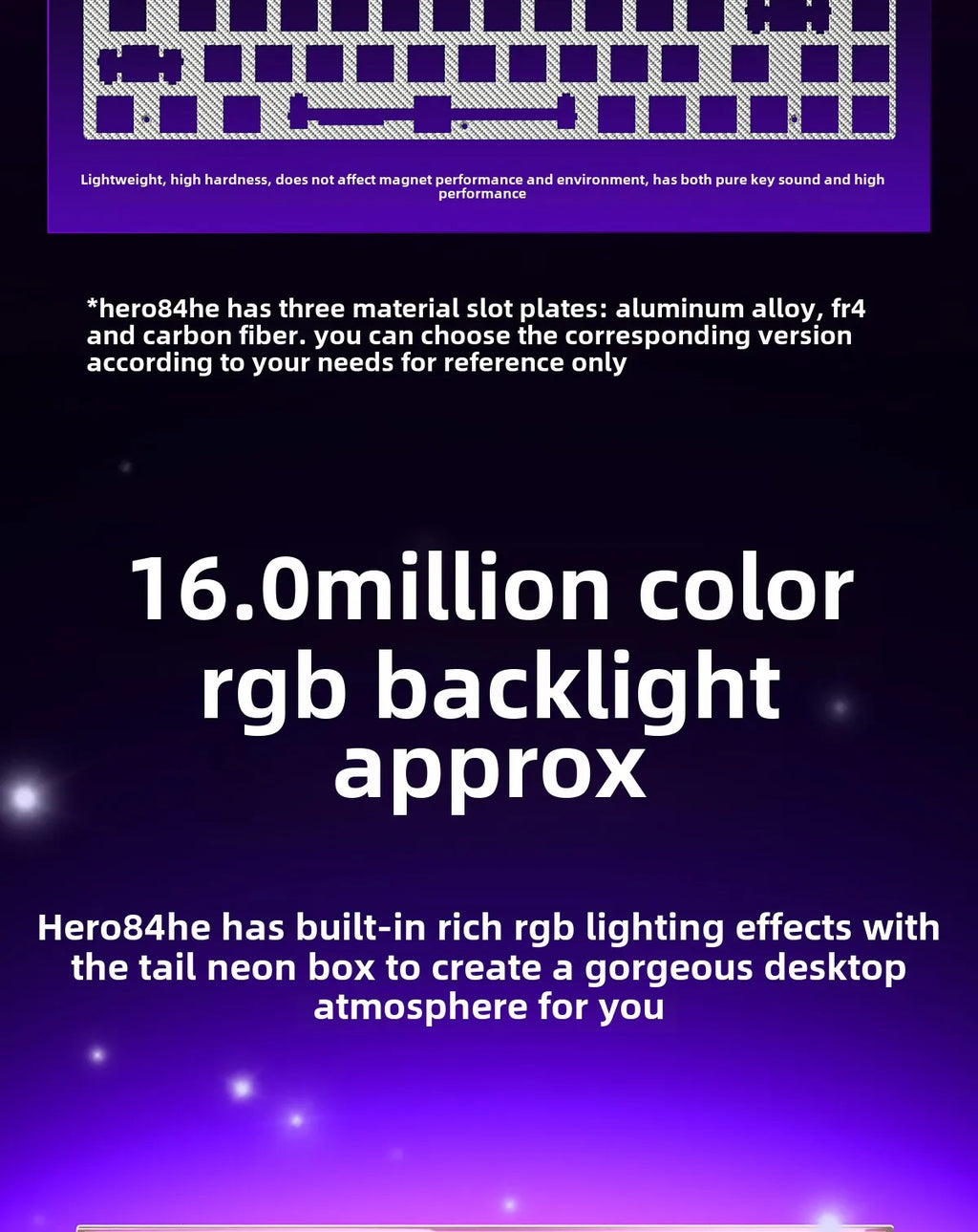 AULA HERO84 HE Magnetic Switch Wired Mechanical Keyboard RGB Music Rhythm 8K Return Rate Keyboard Computer Accessorie for Gamer