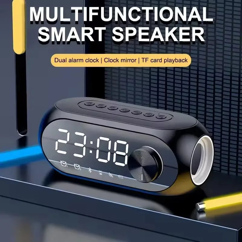 Wireless Bluetooth Speaker Alarm Clock Portable Radio FM Subwoofer Sound Box Music Mini Lamp Woofers Caixa De Som Coluna Bocina