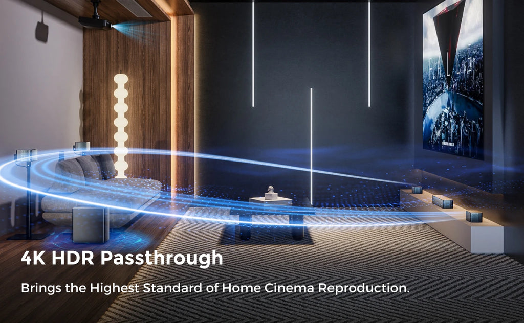 ULTIMEA 500W 7.1ch Dolby Atmos Soundbar with Wireless Subwoofer & 4 Surround Speakers, Home Theater System with APP Control