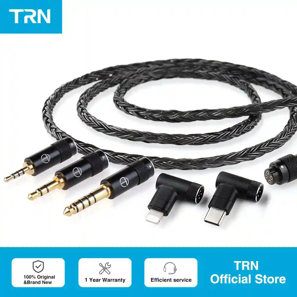 16-Core Silver Plated Replacement Cable for HiFi Headphones Tidesmit