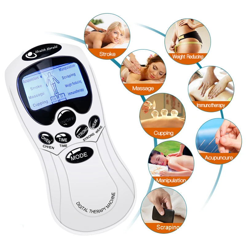 TENS Unit Muscle Stimulator - Portable Pain Relief Massager by Tidesmit Relaxation Treatment Tidesmit