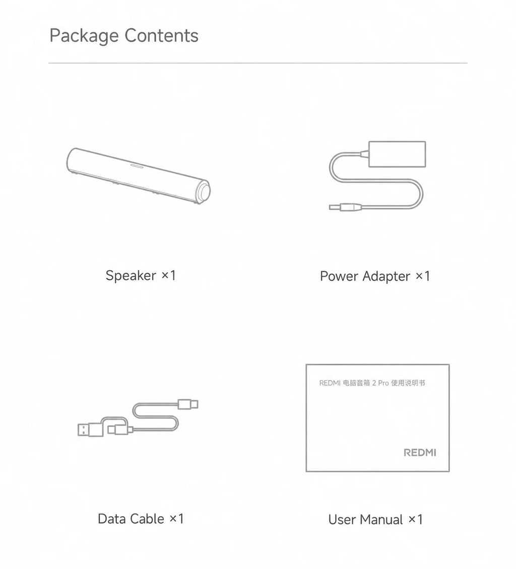 NEW Mijia REDMI Computer Speaker 2 Pro Four-Unit Two-Channel Stereo RGB Ambient Light Bluetooth 5.0 Built-in Microphone CN