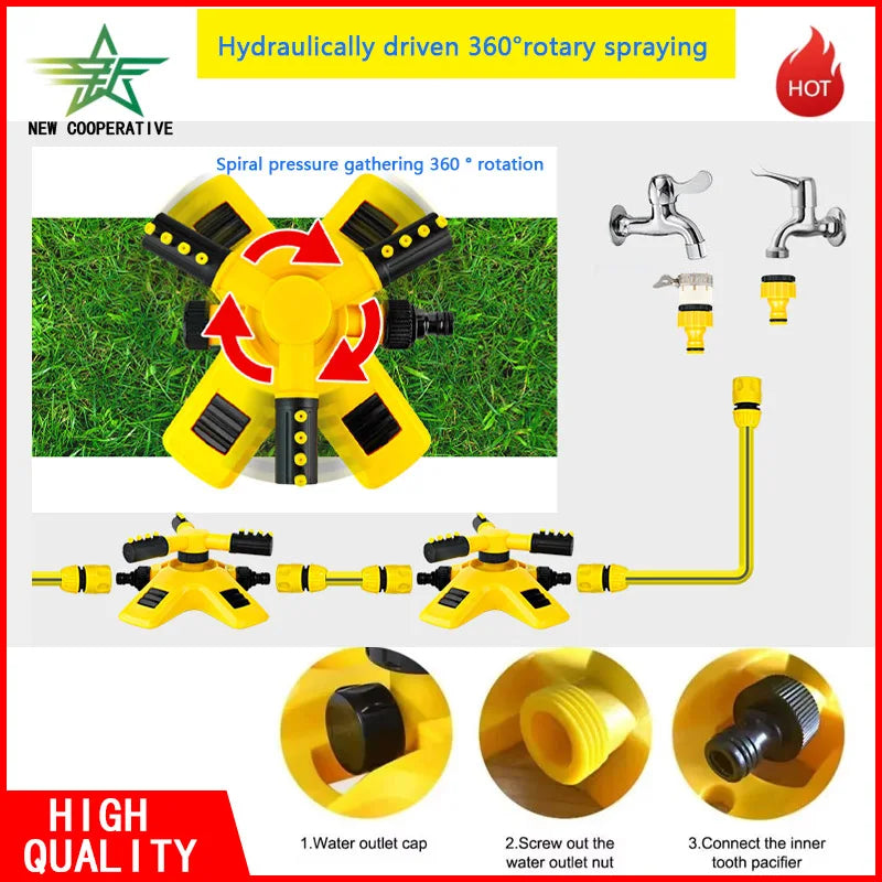 360 Degree Rdotating Automatic Sprinkler For Garden Greening Lawn Spraying Vegetable Garden Watering And Irrigation