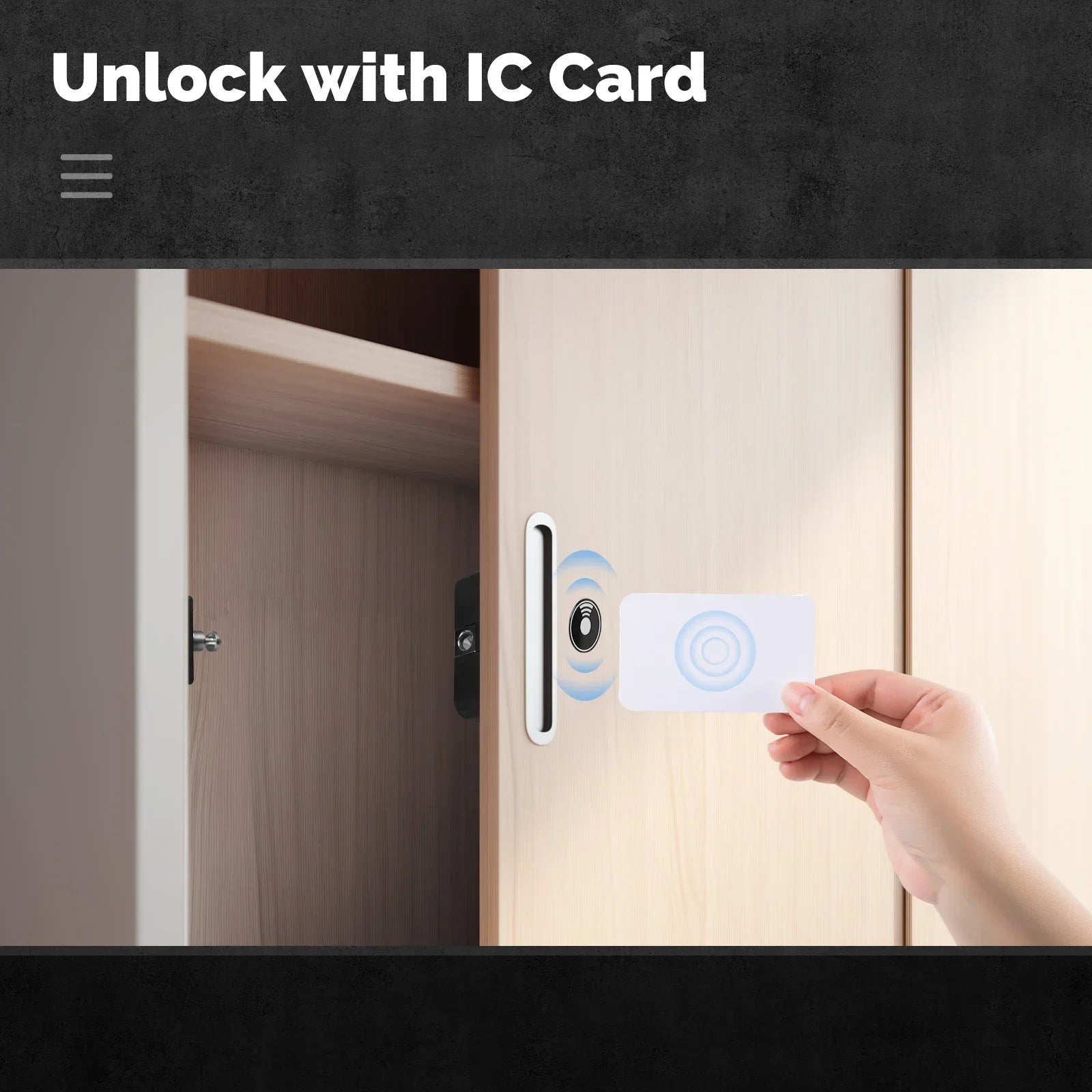 MOES Smart Bluetooth Drawer Lock Tuya App Remote Control Keyless IC Card Hidden Security Furniture Lock for Wood Cabinet Locker