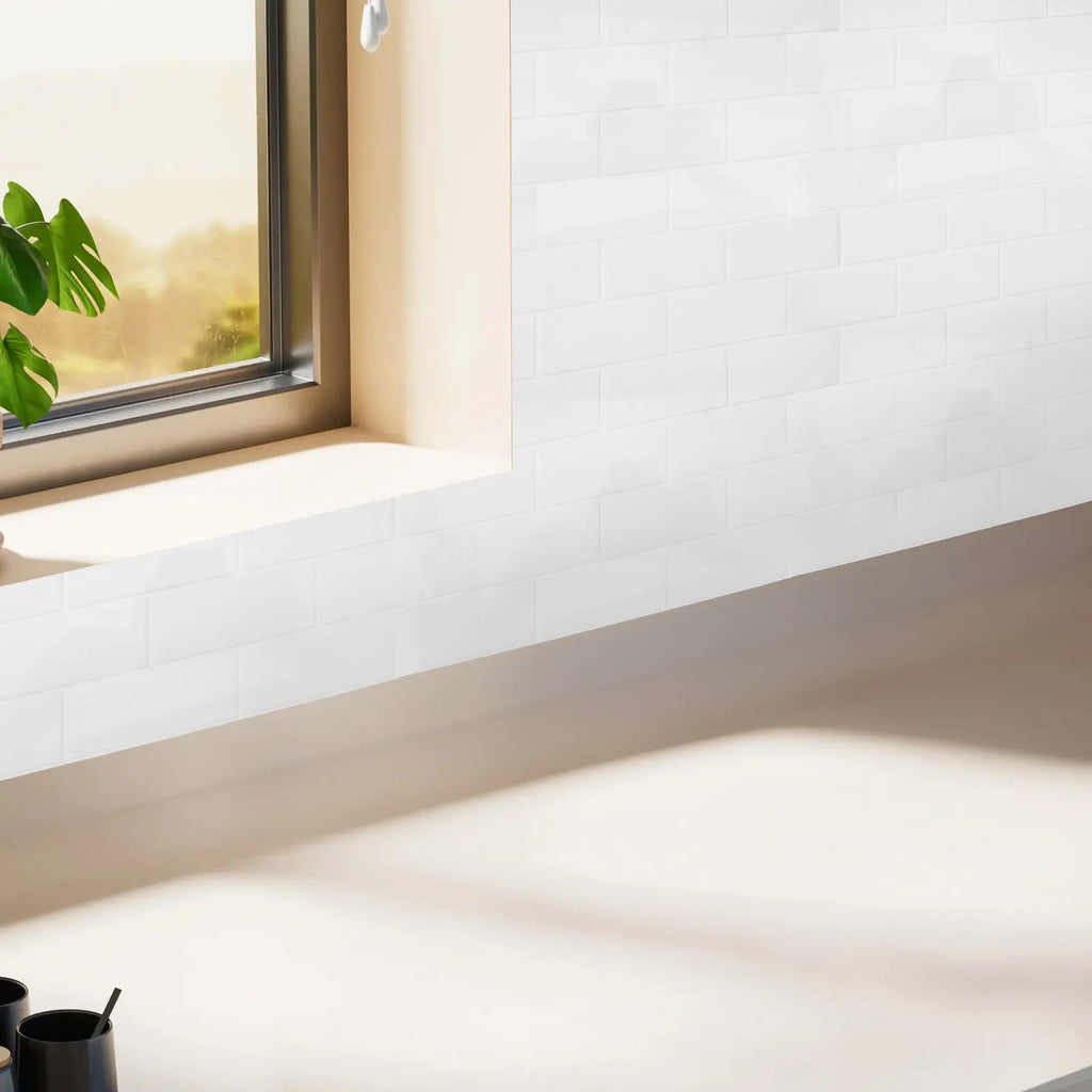 6Pcs Kitchen Tile Stickers Waterproof Peel and Stick Backsplash Tiles Self Adhesive Stone Look Wall Panels for DIY Kitchen