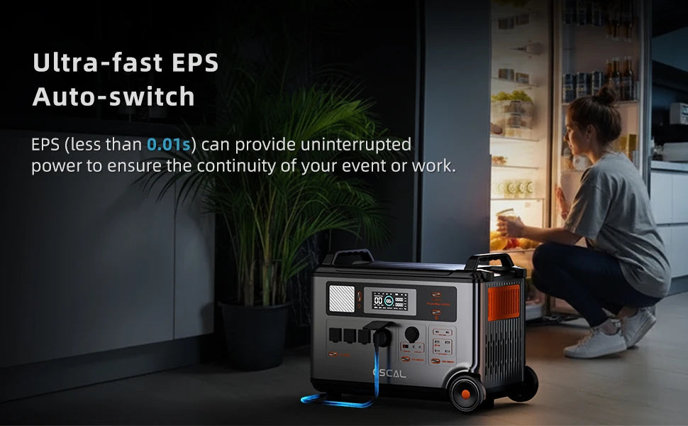 Oscal PowerMax3600SE Portable Power Station 3600W Solar Generator 3600Wh LiFePO4 Battery 14 Outlets Morse Code For Emergency Use No parallel operation function