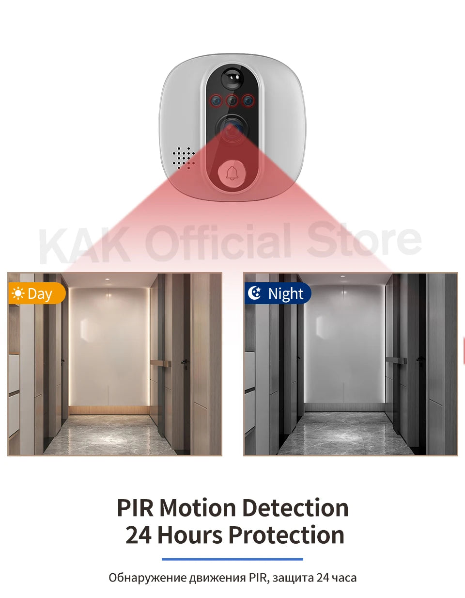 Tuya 1080P WiFi Door Bell Camera Google Alexa Smart Life Video Peephole PIR Motion Detector Digital Door Viewer with Intercom