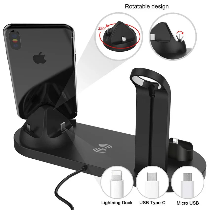 Wireless Charging Station - Qi Certified MagSafe Compatible Multi-Device Tidesmit
