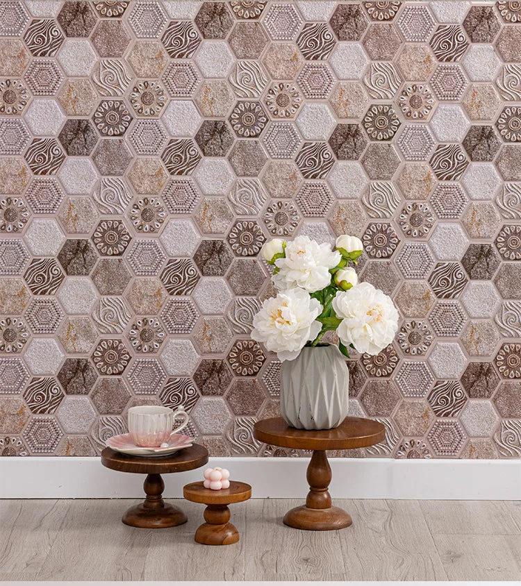 10/20Pcs Peel and Stick Tile Backsplash Thicker Design Marble Tiles 12"X12" Stick on Backsplash Self Adhesive Tiles for Any Room