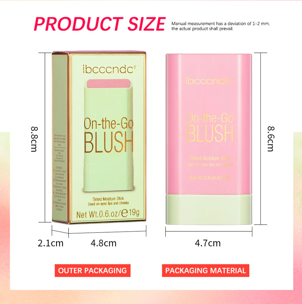 Tidesmit multi-functional blush stick shade swatch showing waterproof cream rouge texture for bright face makeup