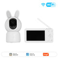 MOES Tuya WiFi Smart Baby Monitor Security Camera 4.5 Inch LCD Screen PTZ Zoom Video Surveillance Temperature Sensor