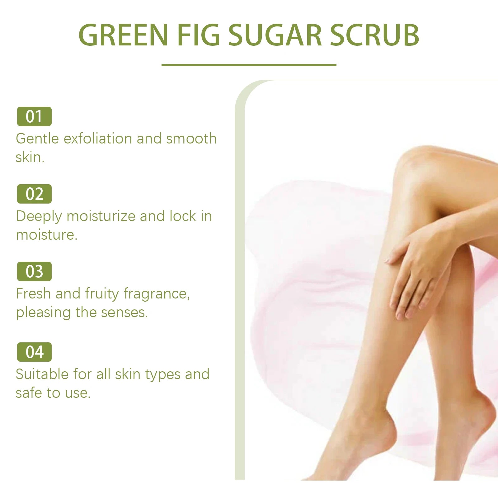 Green Fig Sugar Scrub | Natural Exfoliating Body Polish for Radiant Skin Scrubs Treatments Tidesmit
